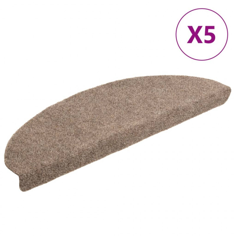 Samoprzylepne nakładki na schody, 5 szt., kremowe, 65x21x4 cm