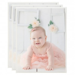 Ramki na zdjęcia, 3 szt., ścienne, srebrne, 40x50 cm, MDF