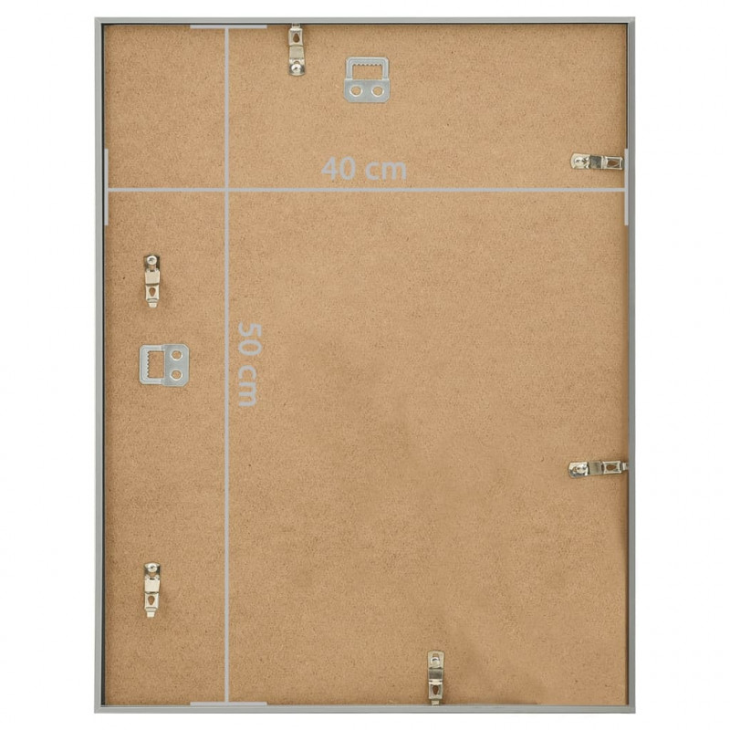 Ramki na zdjęcia, 3 szt., ścienne, srebrne, 40x50 cm, MDF