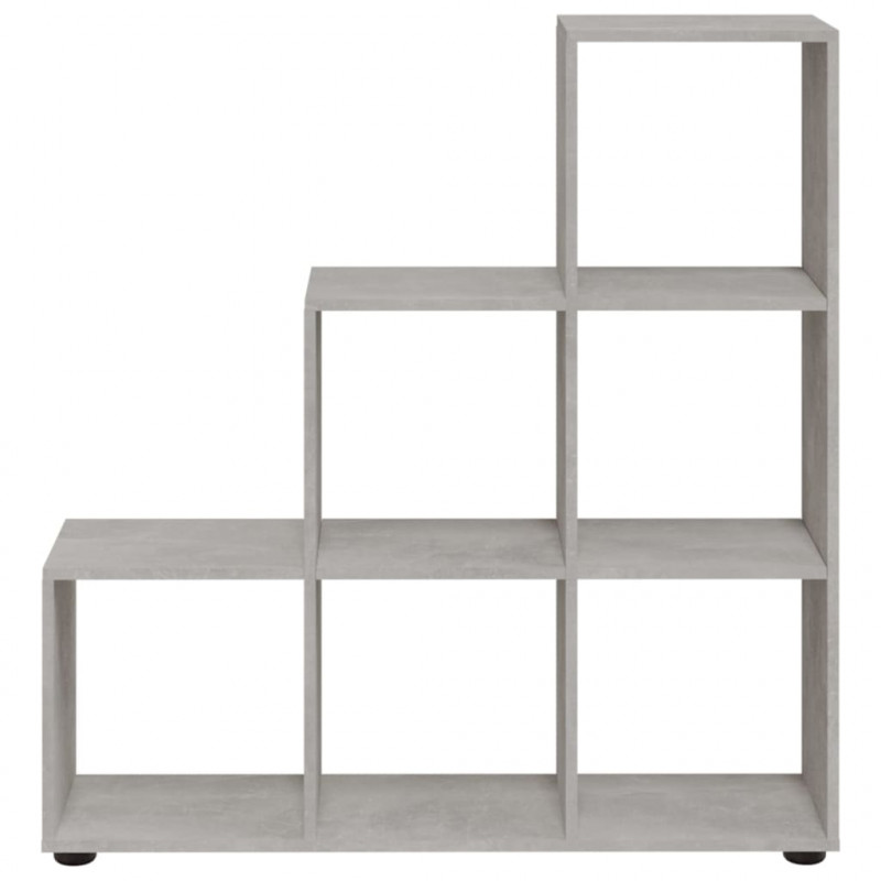 Regał schodkowy, szary beton, 107 cm, materiał drewnopochodny