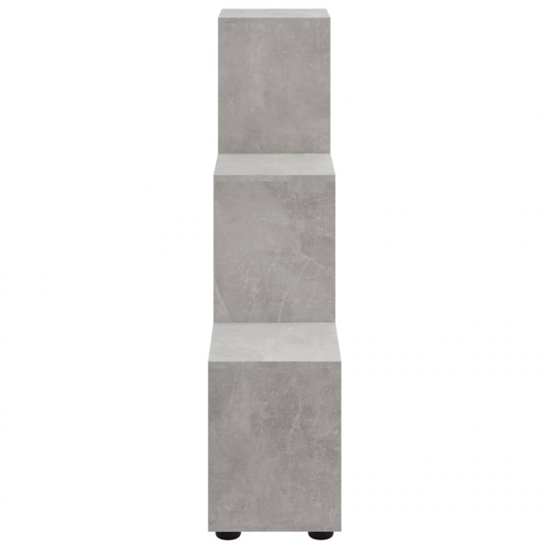 Regał schodkowy, szary beton, 107 cm, materiał drewnopochodny