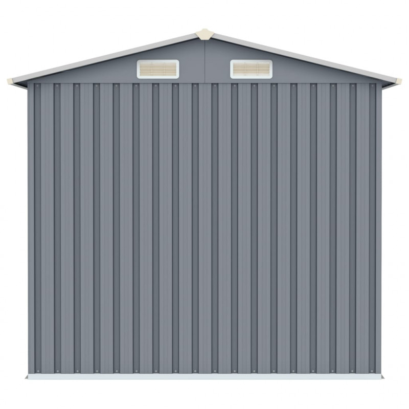 Szopa ogrodowa, szara, 205x129x183 cm, stal galwanizowana
