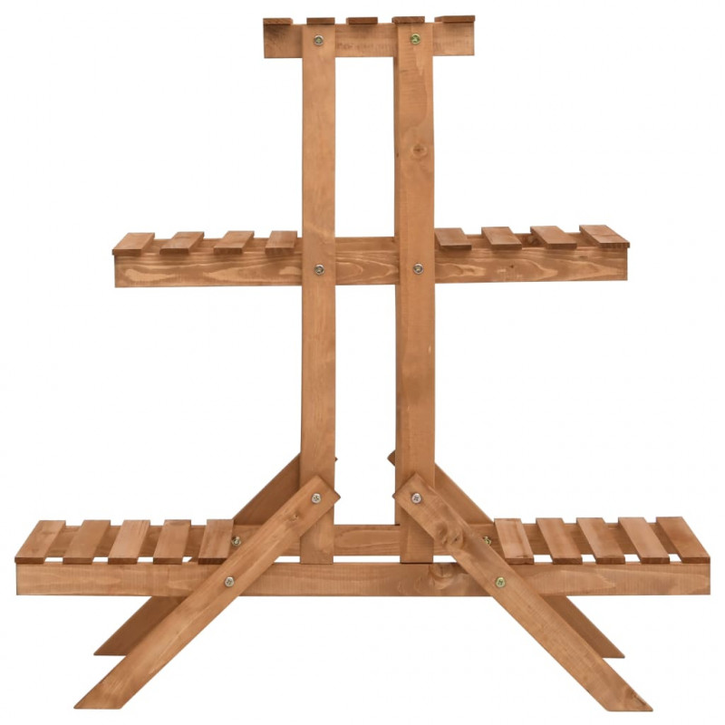 Stojak na kwiaty, 83x25x83 cm, drewno jodłowe