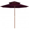 Parasol ogrodowy z dwupoziomową czaszą, bordowy, 270 cm