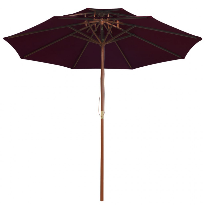 Parasol ogrodowy z dwupoziomową czaszą, bordowy, 270 cm