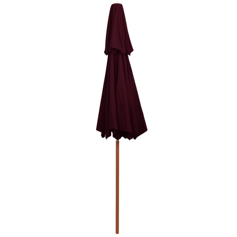 Parasol ogrodowy z dwupoziomową czaszą, bordowy, 270 cm