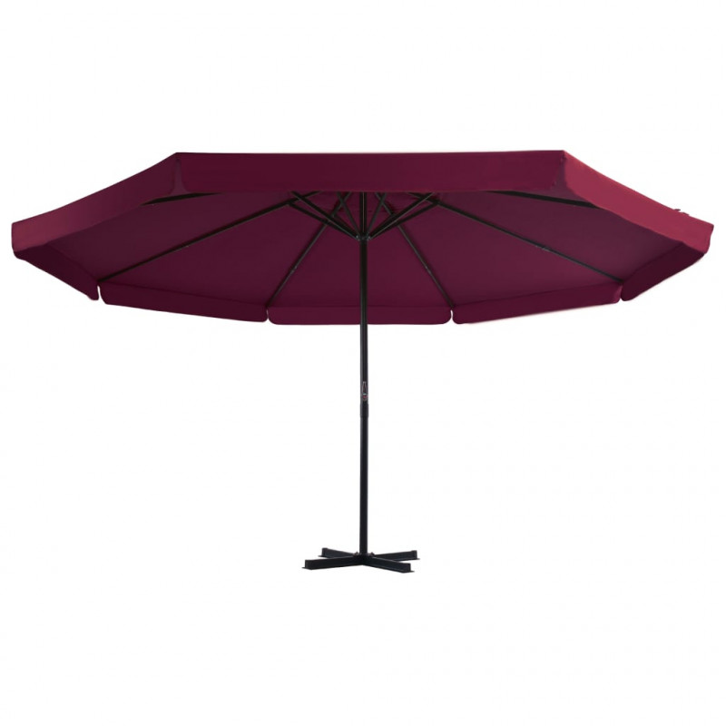 Parasol ogrodowy na słupku aluminiowym, 500 cm, bordowy