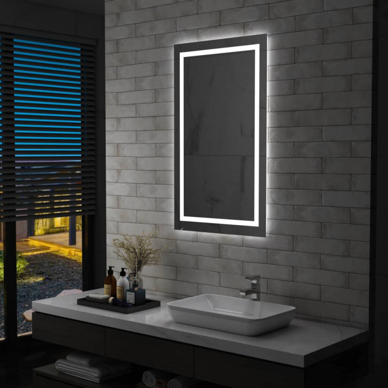 Ścienne lustro łazienkowe z LED i czujnikiem dotyku, 60x100 cm