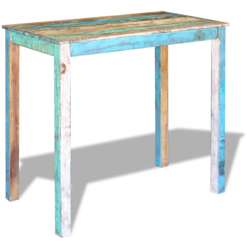 Stolik barowy, lite drewno z odzysku, 115x60x107 cm
