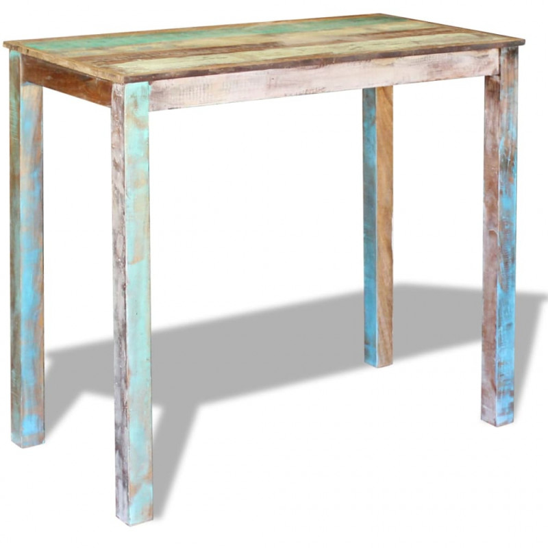 Stolik barowy, lite drewno z odzysku, 115x60x107 cm