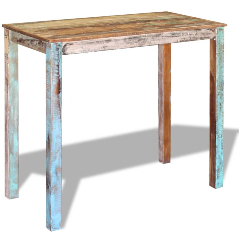 Stolik barowy, lite drewno z odzysku, 115x60x107 cm