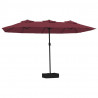 Podwójny parasol ogrodowy, bordowy, 449x245 cm