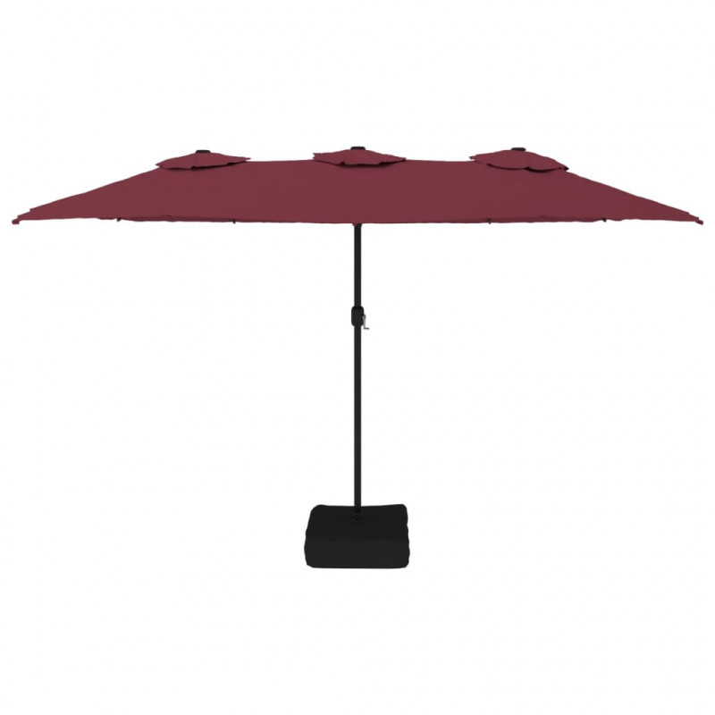 Podwójny parasol ogrodowy, bordowy, 449x245 cm