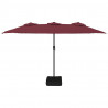 Podwójny parasol ogrodowy, bordowy, 449x245 cm