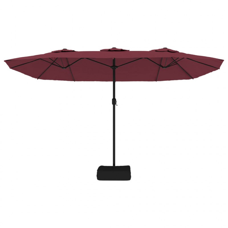 Podwójny parasol ogrodowy, bordowy, 449x245 cm