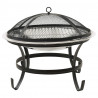 Palenisko i grill 2-w-1, z pogrzebaczem, 56x56x49 cm, stal