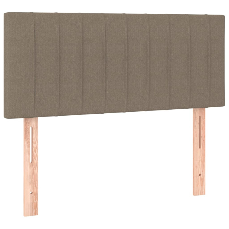 Łóżko kontynentalne z materacem, taupe, 90x200 cm, tkanina