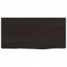 Półka, ciemnobrązowa, 40x20x6 cm, wykończone lite drewno dębowe