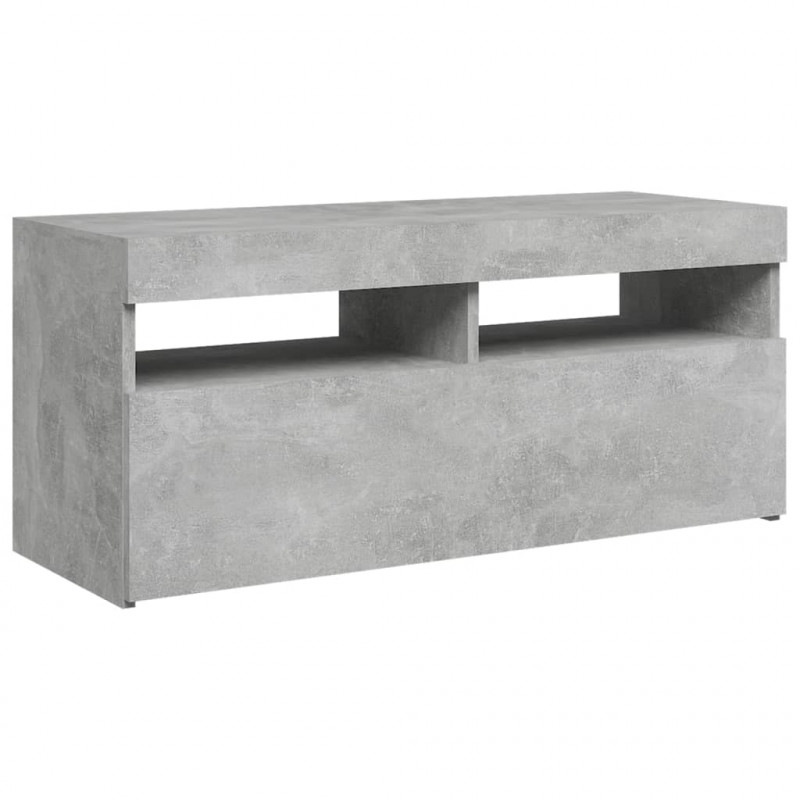Szafka pod TV z oświetleniem LED, szarość betonu, 90x35x40 cm
