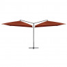 Podwójny parasol na stalowym słupku, 250 x 250 cm, terakota