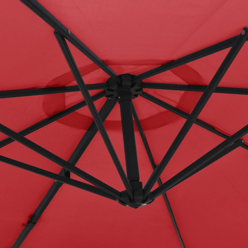 Ścienny parasol ogrodowy, czerwony, 290 cm
