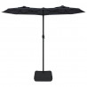Podwójny parasol ogrodowy z LED, czarny, 316x240 cm