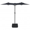 Podwójny parasol ogrodowy z LED, czarny, 316x240 cm