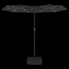 Podwójny parasol ogrodowy z LED, czarny, 316x240 cm
