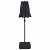 Podwójny parasol ogrodowy z LED, czarny, 316x240 cm