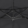 Podwójny parasol ogrodowy z LED, czarny, 316x240 cm
