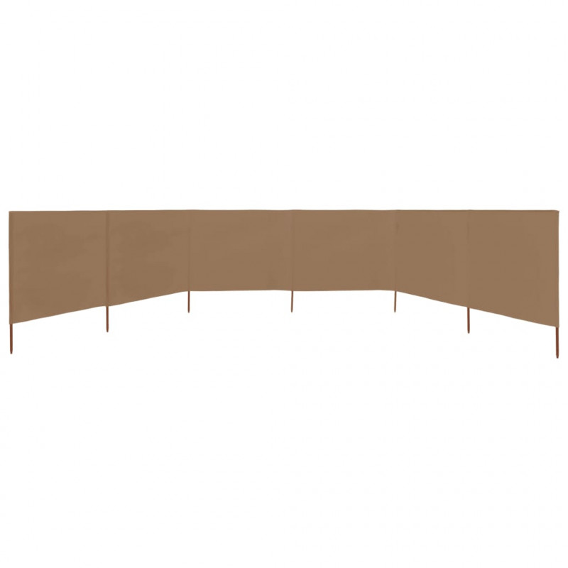 Parawan 6-skrzydłowy z tkaniny, 800 x 80 cm, taupe