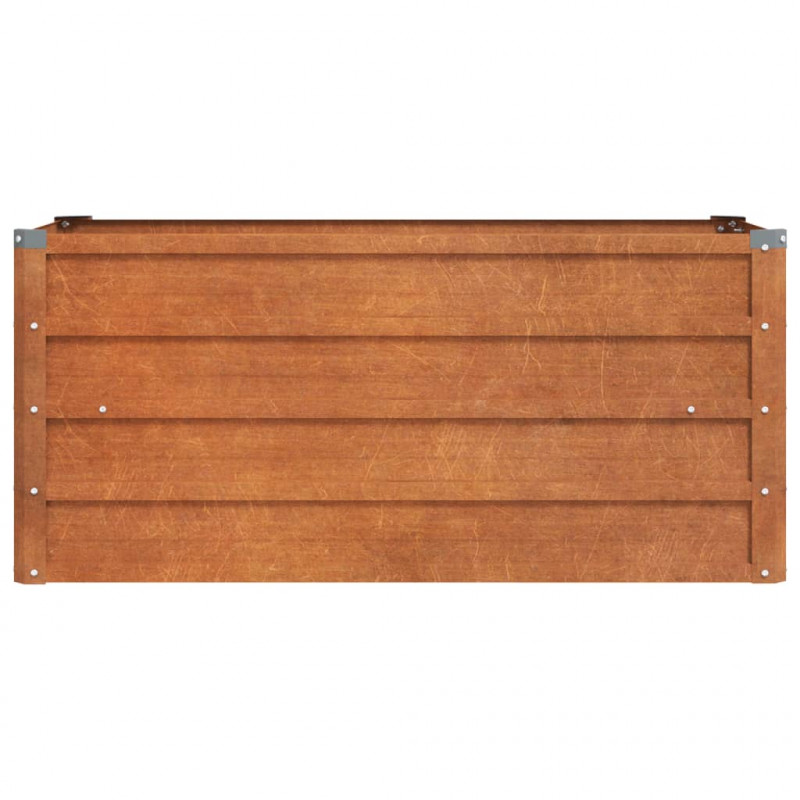 Podwyższona donica, rdzawa, 100x40x45 cm, stal kortenowska