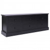 Szafka pod TV, czarna, 108x30x40 cm, drewno paulownia