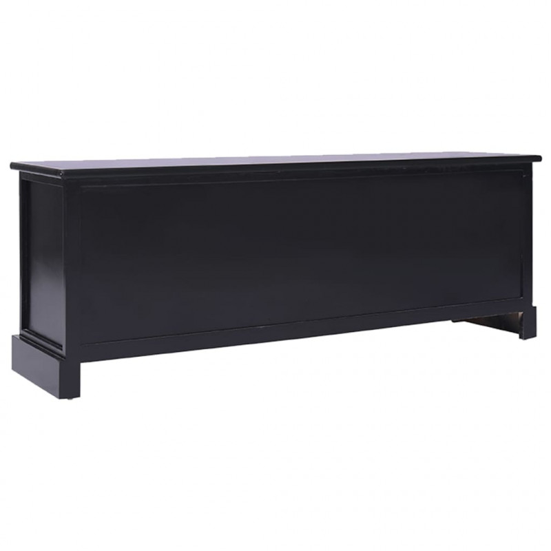 Szafka pod TV, czarna, 108x30x40 cm, drewno paulownia