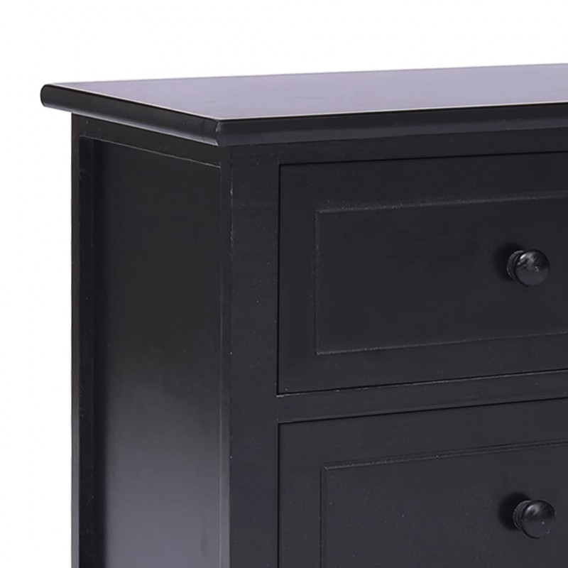 Szafka pod TV, czarna, 108x30x40 cm, drewno paulownia