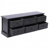 Szafka pod TV, czarna, 108x30x40 cm, drewno paulownia