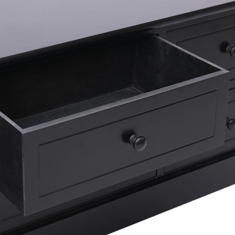 Szafka pod TV, czarna, 108x30x40 cm, drewno paulownia