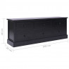 Szafka pod TV, czarna, 108x30x40 cm, drewno paulownia
