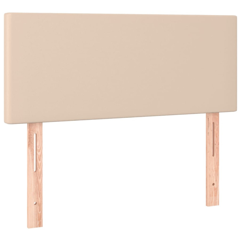 Łóżko kontynentalne, materac i LED cappuccino ekoskóra 90x200cm