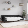 Sofa z funkcją spania, czarna, 90x200 cm, obita tkaniną