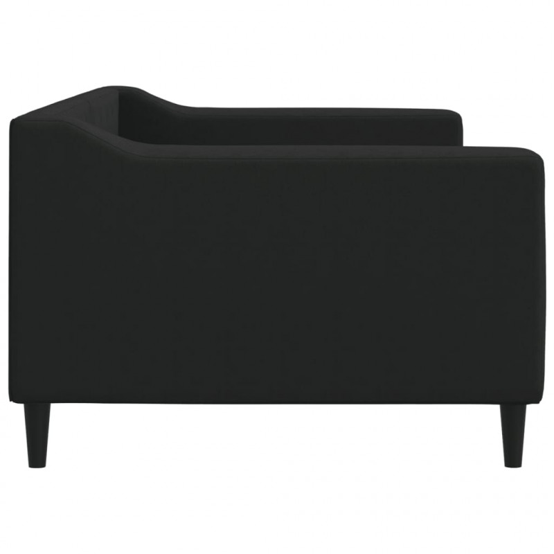 Sofa z funkcją spania, czarna, 90x200 cm, obita tkaniną