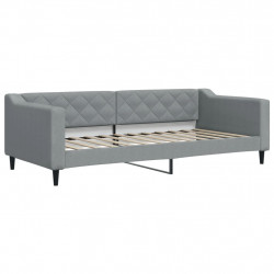 Sofa z funkcją spania, jasnoszara, 90x200 cm, obita tkaniną
