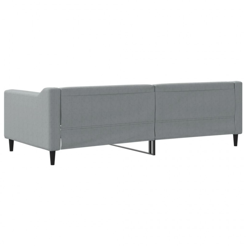 Sofa z funkcją spania, jasnoszara, 90x200 cm, obita tkaniną
