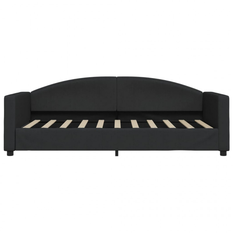 Sofa z funkcją spania, czarna, 90x190 cm, obita tkaniną