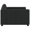 Sofa z funkcją spania, czarna, 90x190 cm, obita tkaniną