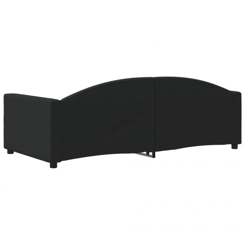 Sofa z funkcją spania, czarna, 90x190 cm, obita tkaniną