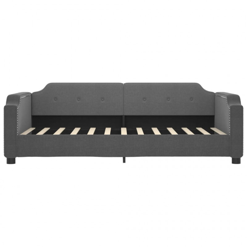 Sofa z funkcją spania, ciemnoszara, 90x200 cm, obita tkaniną