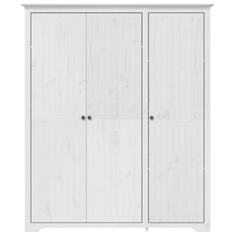 Szafa BODO, biała, 146x53,5x173 cm, lite drewno sosnowe