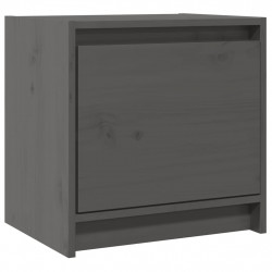 Szafki nocne, 2 szt., szare, 40x30,5x40 cm, lite drewno sosnowe