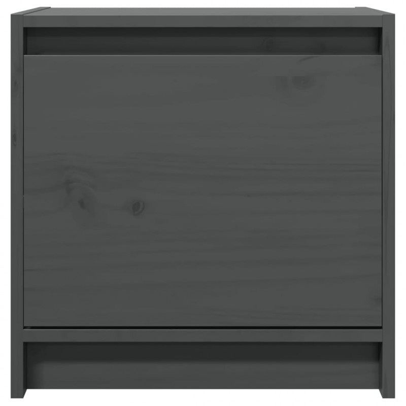 Szafki nocne, 2 szt., szare, 40x30,5x40 cm, lite drewno sosnowe